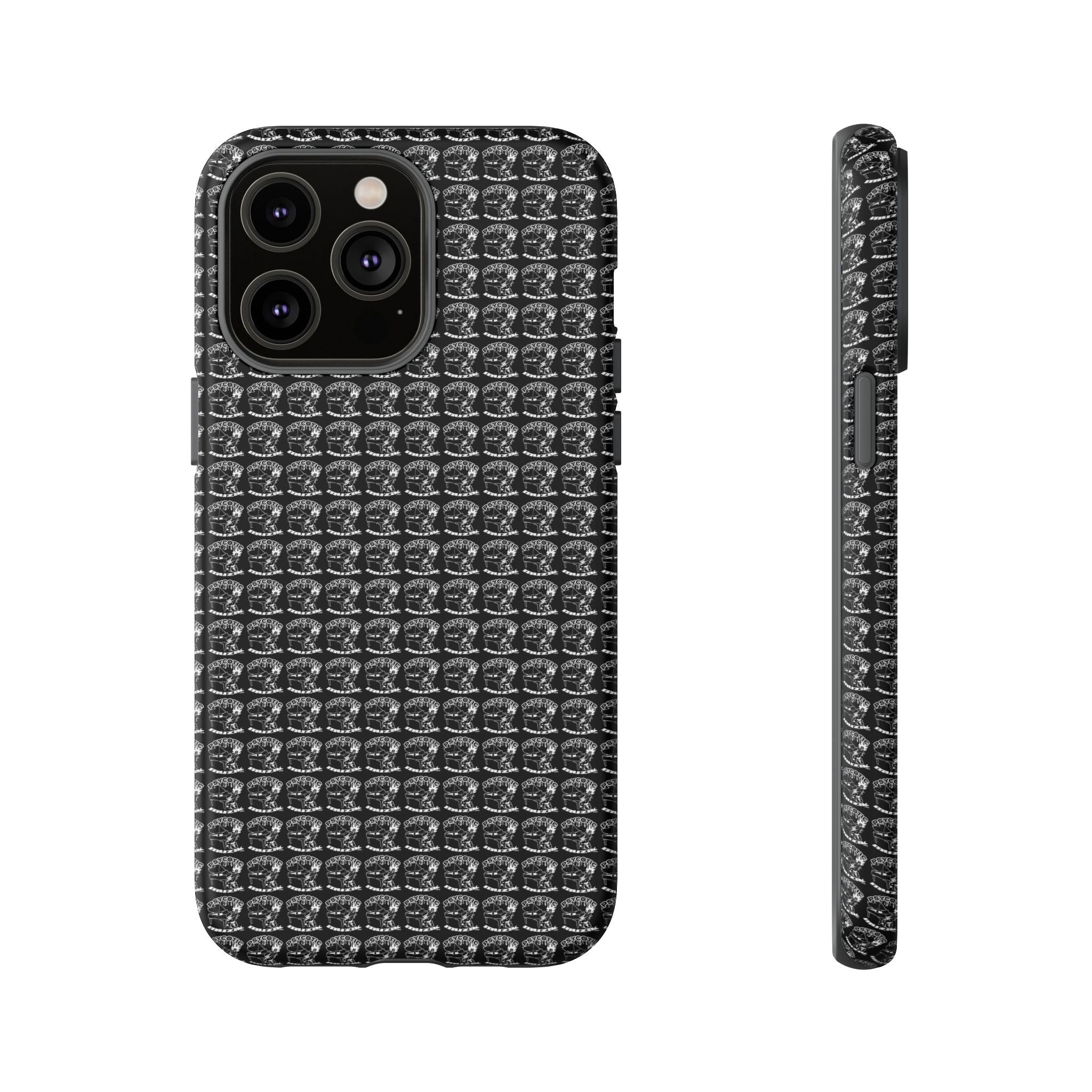 Black Carbon Fiber Texture Tough Phone Case — Rugged Drop Protection