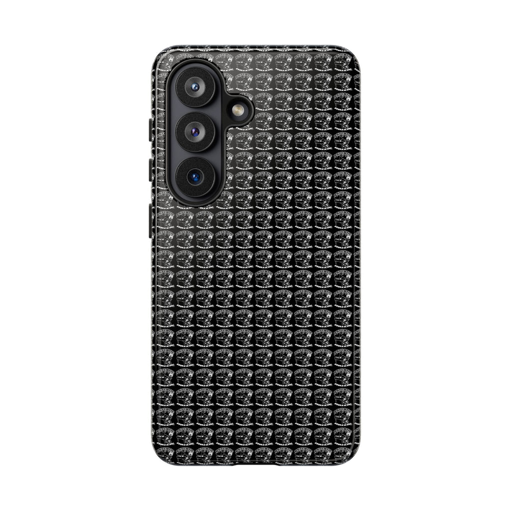 Black Carbon Fiber Texture Tough Phone Case — Rugged Drop Protection