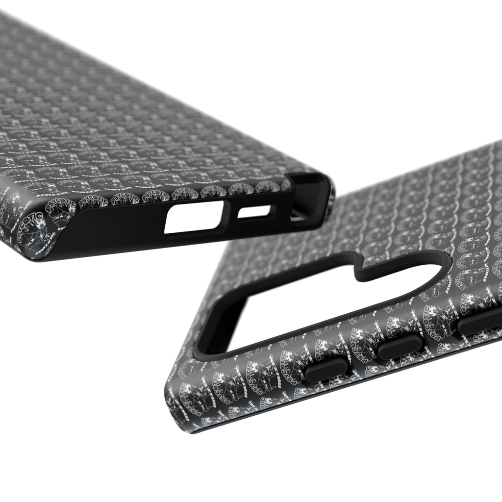 Black Carbon Fiber Texture Tough Phone Case — Rugged Drop Protection