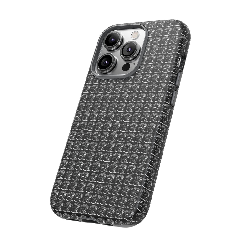 Black Carbon Fiber Texture Tough Phone Case — Rugged Drop Protection