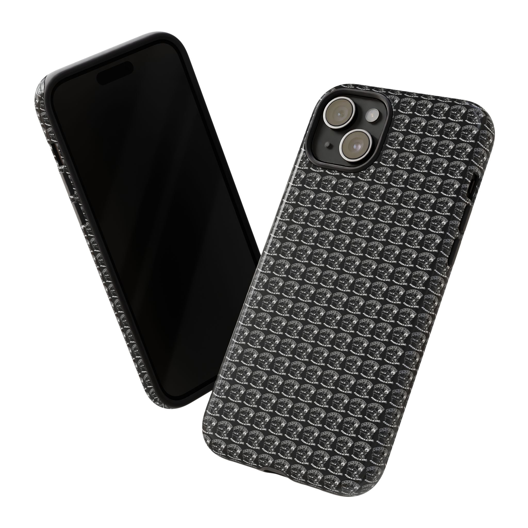 Black Carbon Fiber Texture Tough Phone Case — Rugged Drop Protection