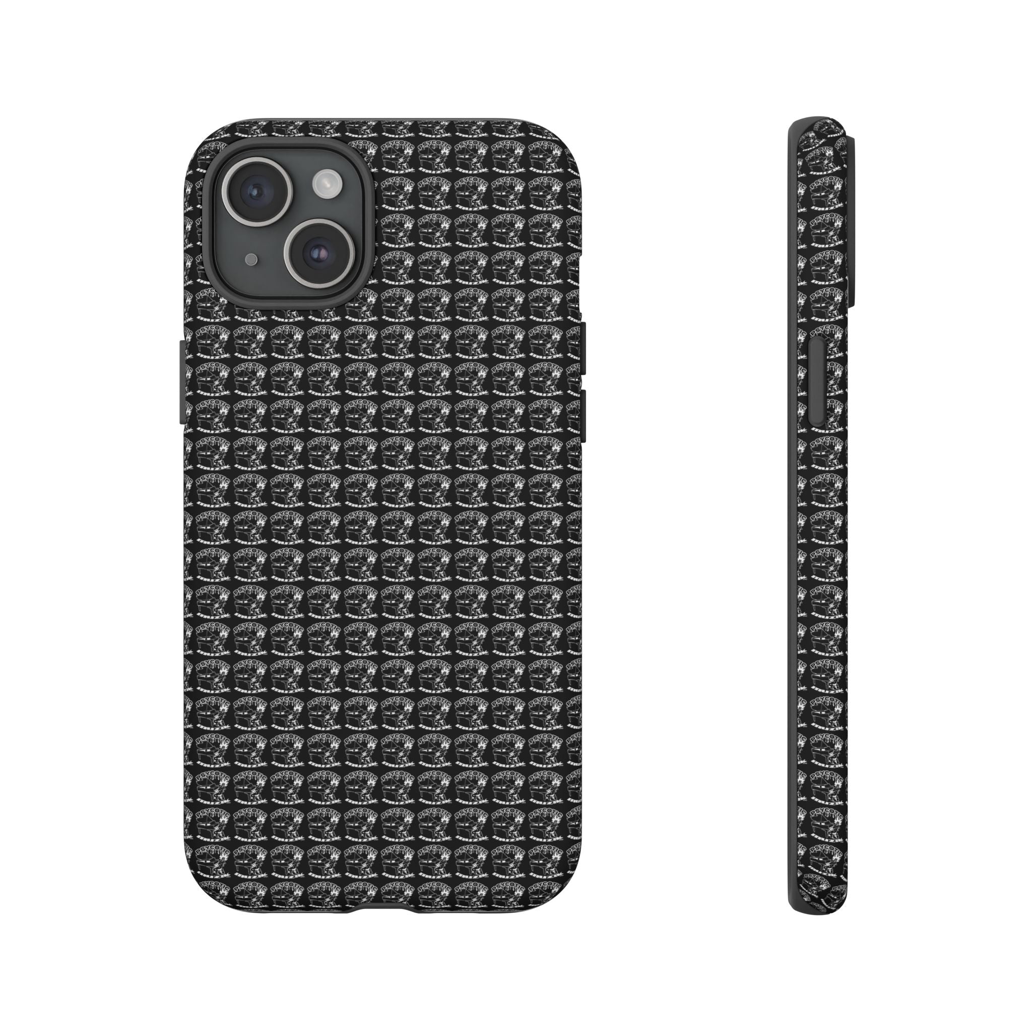 Black Carbon Fiber Texture Tough Phone Case — Rugged Drop Protection
