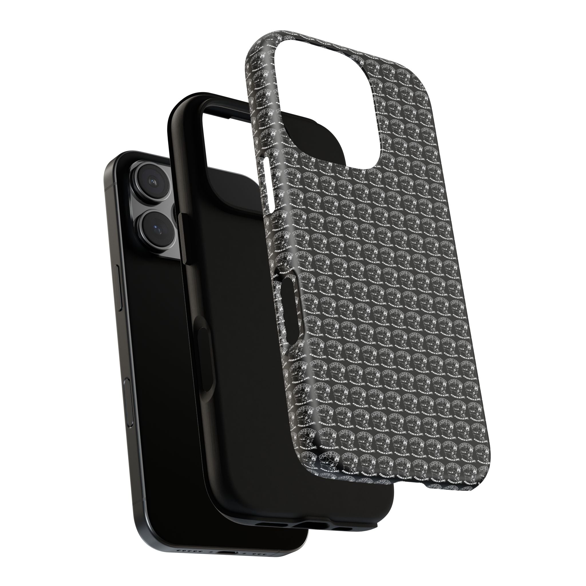 Black Carbon Fiber Texture Tough Phone Case — Rugged Drop Protection