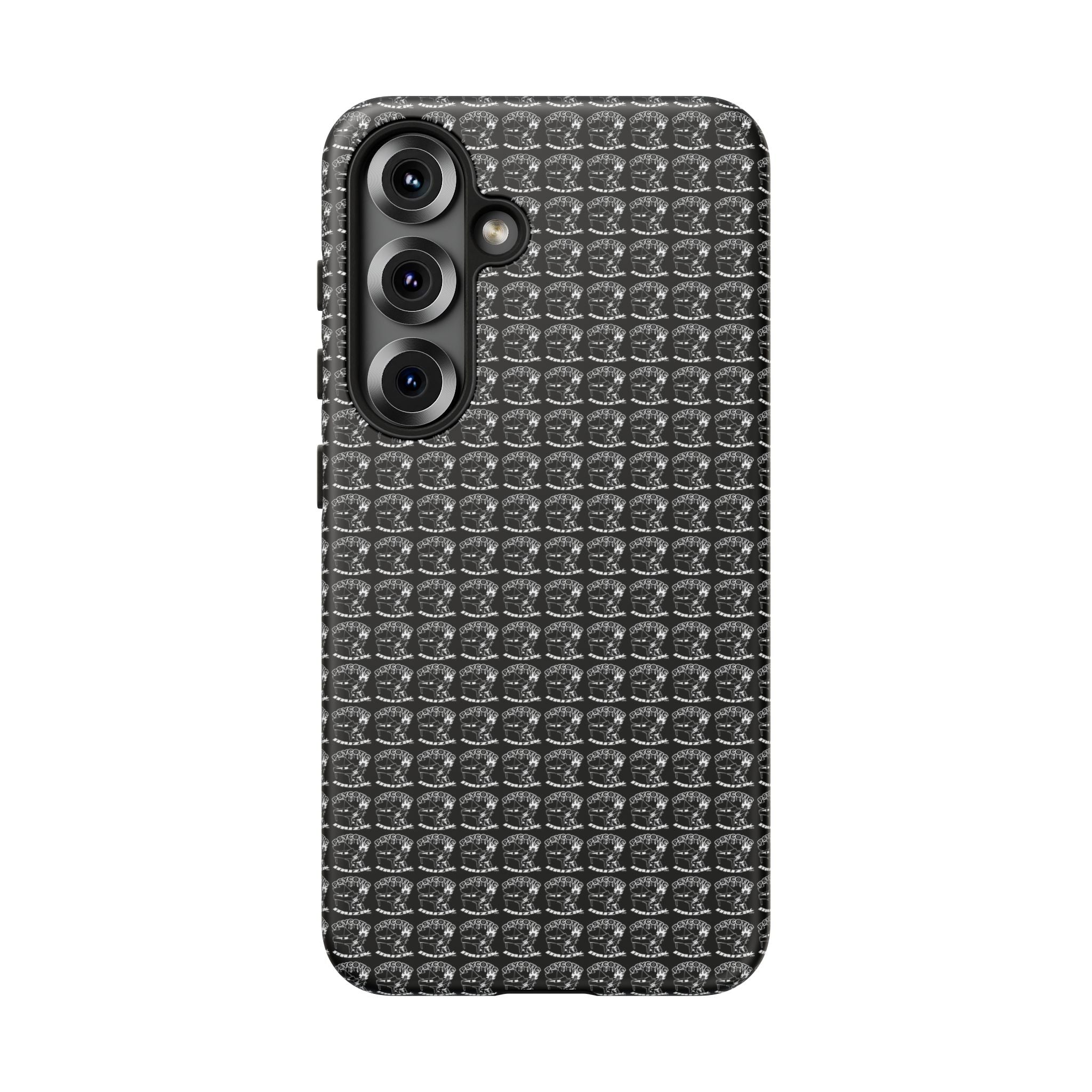 Black Carbon Fiber Texture Tough Phone Case — Rugged Drop Protection